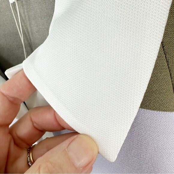 NWT Tibi - The Rugby Dress Purple Green‎ Striped 3/4 Sleeve Mini Dress XS - Picture 5 of 15